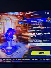 Fortnite Galaxy Zero Point Sprite Special In-Game Item Unlock Screen Screenshot