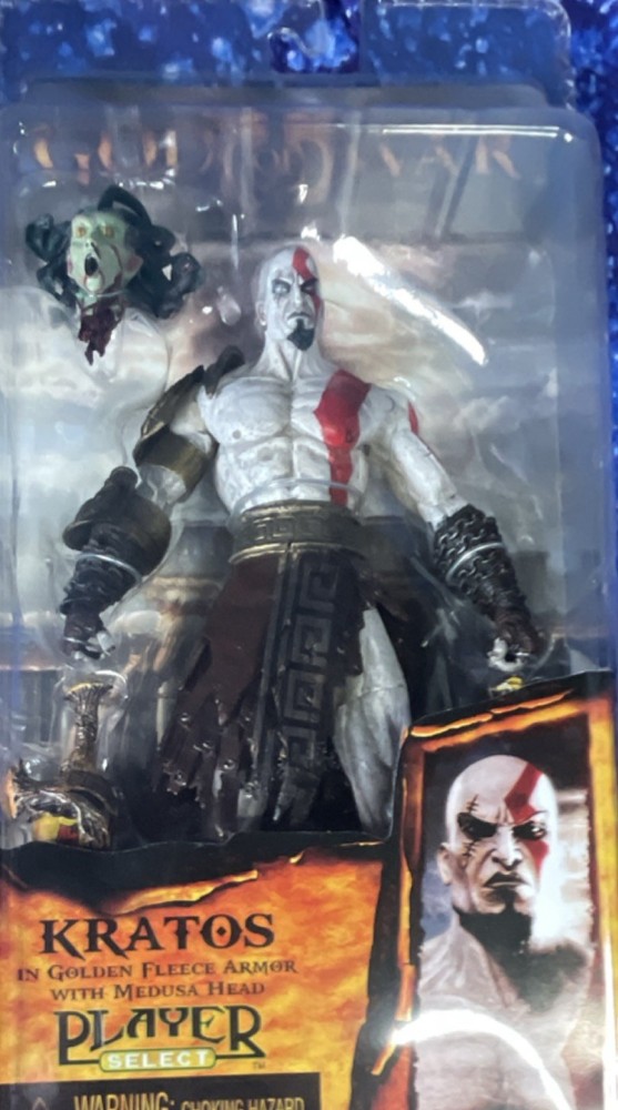 NECA Kratos Golden Fleece Armor Medusa Head Player Select God of War Figure