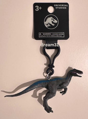 Universal Studios Jurassic World Velociraptor Blue Dinosaur Keychain Bag Clip