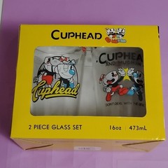Cuphead 2 Piece Glass Set Cuphead Mugman Video Game Merchandise