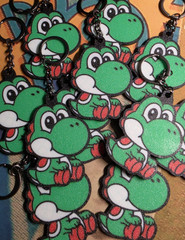 3D PRINTED YOSHI KEYCHAIN NOSTALGIA DOUBLE SIDED SUPER MARIO BROS GALAXY