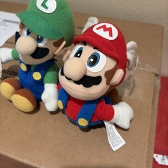 Vintage Nintendo 64 Mario, Luigi, And Toad Plush + Hang & Tush Tags (BD&A, 1997)
