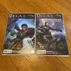Halo Initiation Comics 1-2 SIGNED – Frank O’Connor & Schlerf HTF Autograph