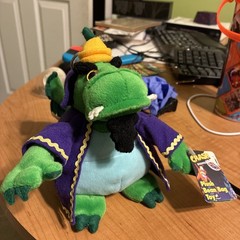1998 ReSaurus Crash Bandicoot Komodo Moe Plush Bean Bag Keychain NWT