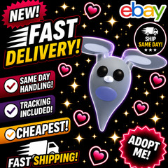 Ghost Bunny / All Variations! FR, NFR, MFR, Neon, Mega – Adopt From Me
