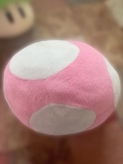 Nintendo Mushroom Plush Set of 2 Large Pink (RARE) & Medium Blue Super Mario
