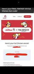 Final Fantasy XIV Online x Jollibee “Eat Chicken” Emote Code (NorthAmerica Only)