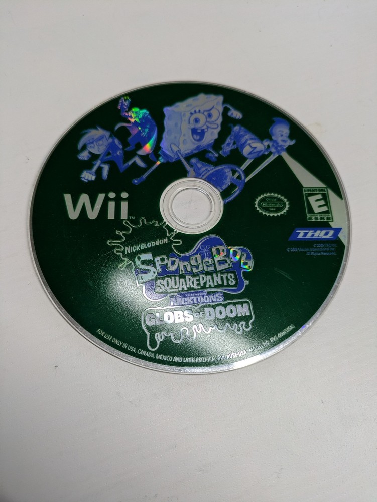 SpongeBob Nicktoons Globs of Doom Wii Disc Only Tested