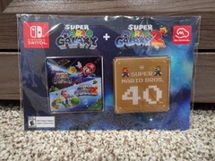 My Nintendo Super Mario Galaxy 1 & 2 Mario Bros 40th Anniversary Pin Set, New!