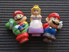 Vintage Nintendo Super Mario Squeeze Character Figure Toy SET 3 Rare Promo SNES
