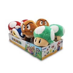 Official Licensed Super Mario Plush 4″ Set Mushroom Goomba Plush 8x Box Display