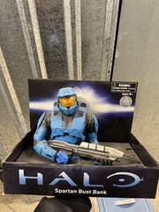 343 Halo 3 Blue Spartan Diamond Select Vinyl Bust Piggy Bank NIB MINT