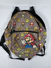 Super Mario Bros 1Up Mushroom Canvas Backpack Nintendo REVERSIBLE Bookbag