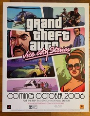 Grand Theft Auto GTA Vice City Stories PSP Vintage Video Game PROMO Poster RARE!