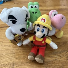 Lot 4x Nintendo Plush Toys Collectible Stuffed Super Mario Maker + Yoshi & more