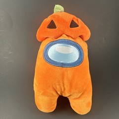 Toikido Among Us Halloween 8” Orange Plush with Pumpkin Head Crew Member