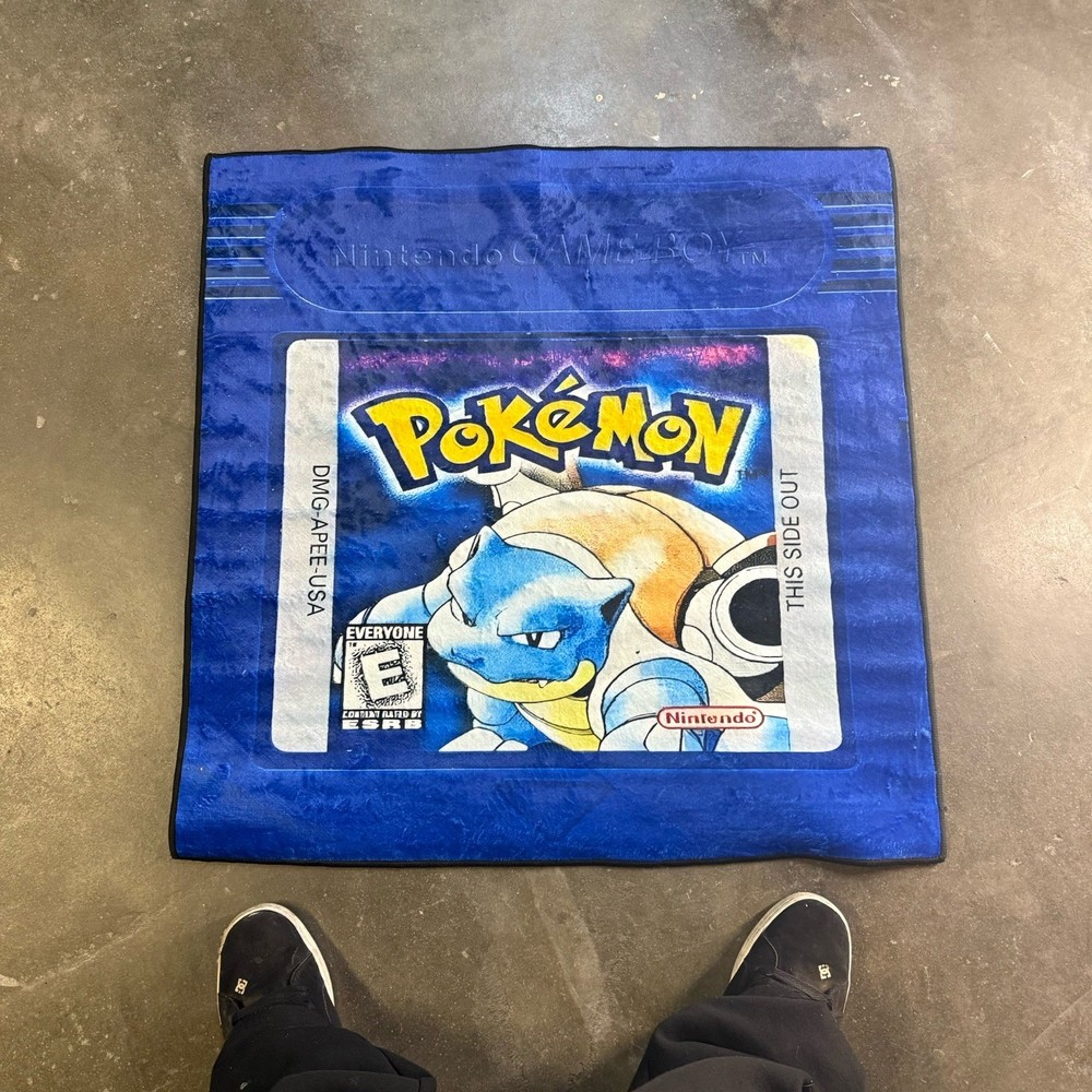 Nintendo Game Boy Pokémon Blue Version Rug Blastoise Video Game Mat Retro Gen 1