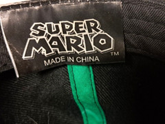 1 UP MUSHROOM Hat Super Mario Bros Fitted Cap Green Black Power Up OSFM