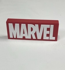 MARVEL 3D printed Logo Thick Free Standing Shelf Display