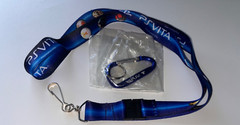 2 Piece Bundle Official PS PlayStation Vita Lanyard & Vita Carabiner