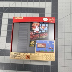 Super Mario Bros Video Game Jigsaw Puzzle 250pc Nintendo Gray Cartridge Tin Case