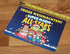 1993 Super Mario All-Stars SNES Vintage Christmas Card SENT FROM CLUB NINTENDO