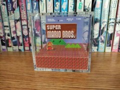 Super Mario Bros – Mario Title Handmade Diorama -Gameboy Gaming Cube-Fanart