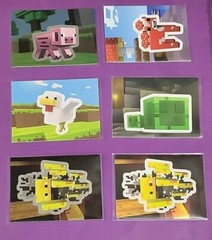 2015 Minecraft Sticker Card Lot – 6 Different Mobs & 6 Unique Puzzle Backs