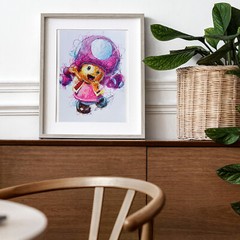Toadette Ballpoint Pen Print, Super Mario Art Poster