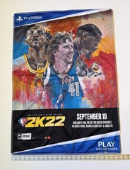 NBA 2K22 75th Anniversary Promo 34” Banner Nowitzki Durant Kareem Play Station