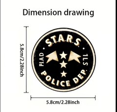 RESIDENT EVIL-S.T.A.R.S. Glossy Vintage BUTTON & Badge LAPEL PIN-Raccoon Police