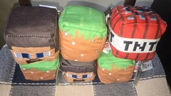 MINECRAFT Basic Blocks 3” Mini-Plushies Steve Set Of 6 Total Brand New