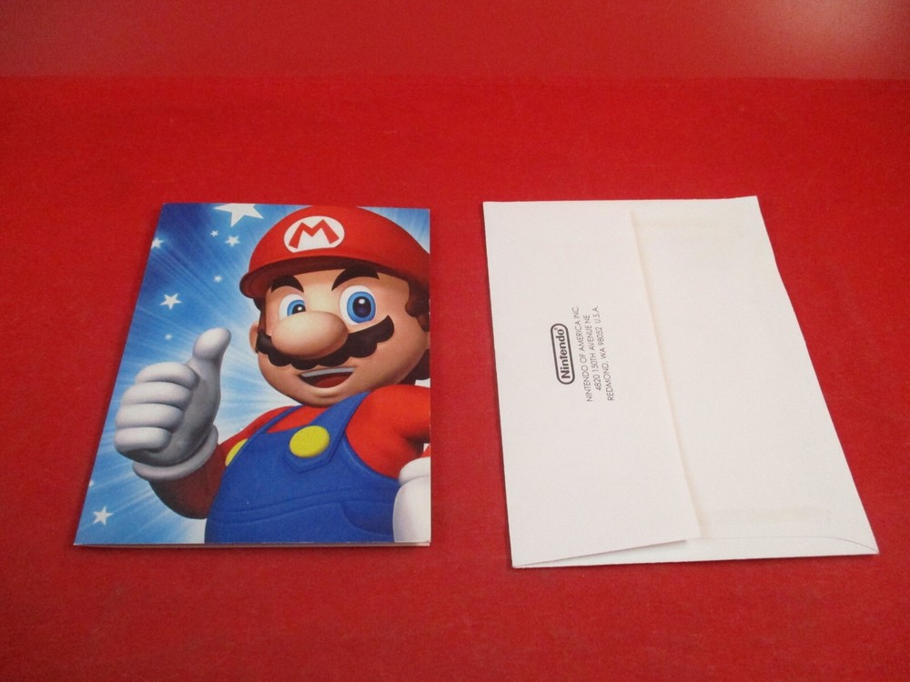 Super Mario Official Nintendo Of America 2005 Thumbs Up Mario Greeting Card