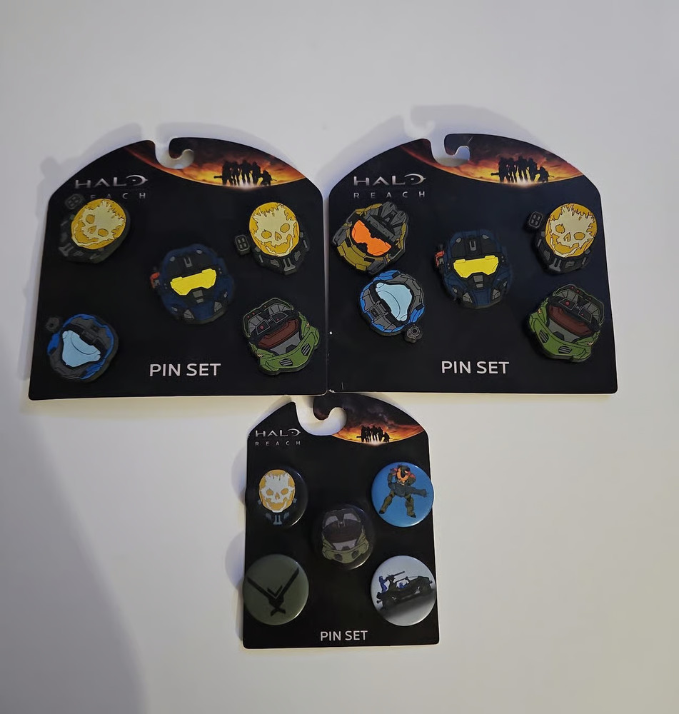 Halo Reach Pin Set Lot 3 Packs 2010 Microsoft Promotional Xbox Noble Team NIP