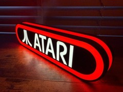 Atari Logo Sign Retro Gaming Decor Classic Video Game Collectible Desk Plaque