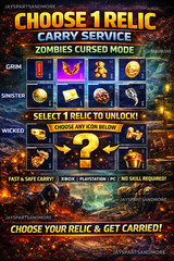 CHOOSE ANY CURSED RELIC CoD BLACK OPS 7 ZOMBIES CARRY SERVICE 100% LEGIT & FAST