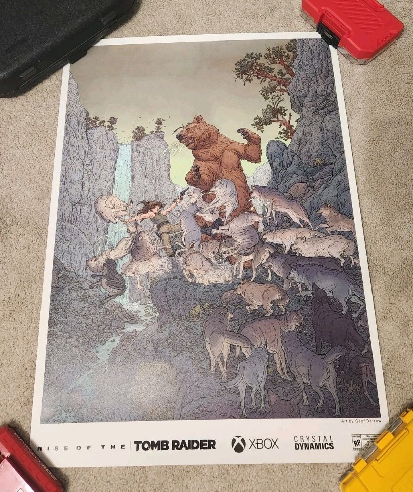 New Rise Of The Tomb Raider Poster Lara Croft Art Print PAX Xbox Geof Darrow