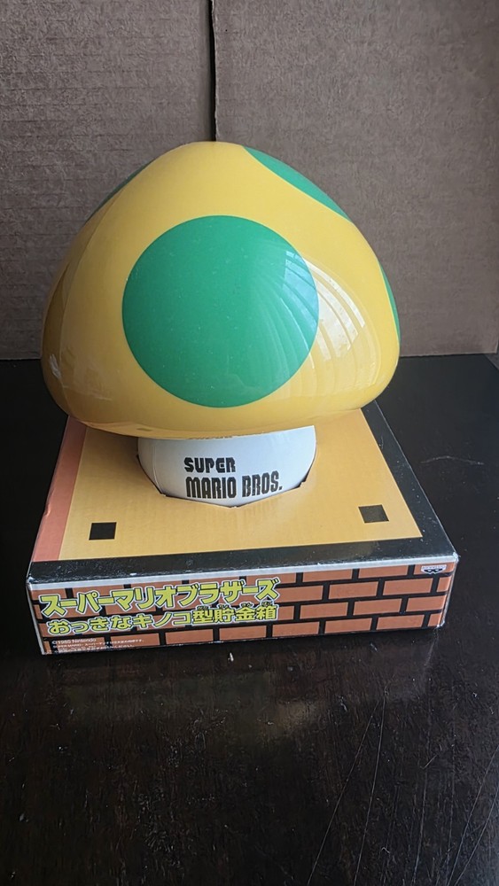 Super Mario Bros 1-Up Mushroom Coin Bank (BanPresto) Vintage collectible US Sale