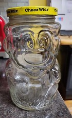1989 Super Mario Bros Kraft Cheez Whiz Glass Jar 7″ Inches With Mario Lid A