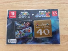 Super Mario Galaxy 1 & 2 Mario Bros 40th Anniversary Pin Set, New, Sealed