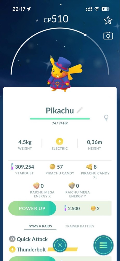 Pokémon Go -Shiny Pikachu Costume Celebrations – Mini PTC/ Trade 20K Stardust
