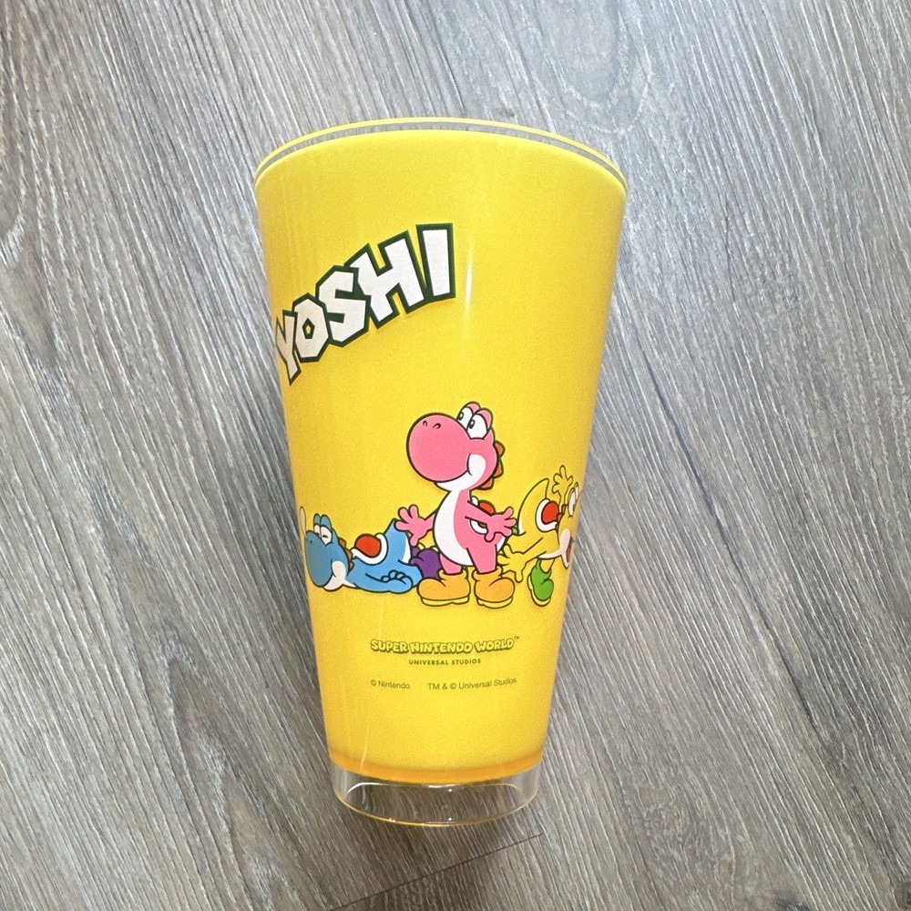 Universal Studios Super Nintendo World Yoshi Yellow Plastic Cup Tumbler
