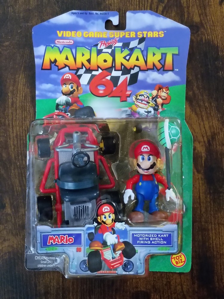 *SEALED* 1999 TOYBIZ SUPER MARIO KART 64 Mario Figure #44221 ~ RARE