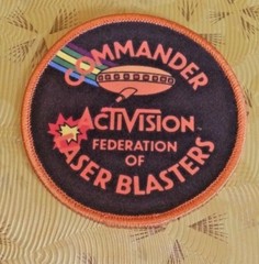 👀🕹Atari Video Game Vintage 80’s Activision Award Patch – Laser Blast Commander