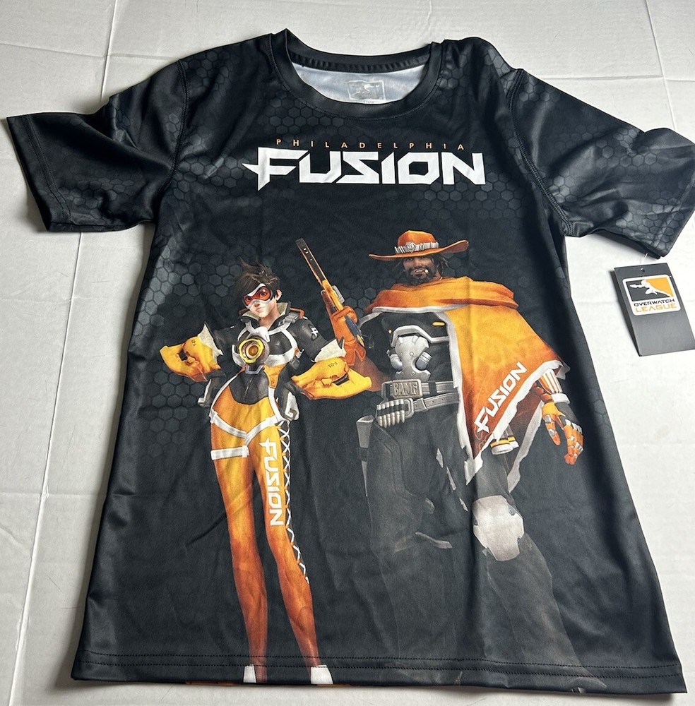 Overwatch League Philadelphia Fusion McCree Tracer Print Jersey Youth Large