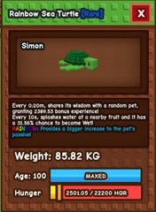 Titanic Rainbow Sea Turtle ( 85.82KG / AGE 100 ) 20 sec cooldown No toy needed