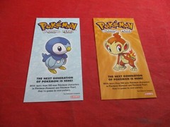 Pokemon Diamond / Pearl Version Chimchar & Piplup Nintendo DS Promo Bookmark
