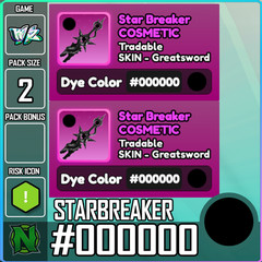 Roblox World Zero WZ – #000000 – STARBREAKER GREATSWORD SKIN – 2x