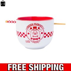 20oz Five Nights at Freddy’s Ceramic Ramen Bowl with Chopsticks – Microwave Safe