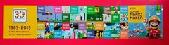 RARE 2010 Nintendo Mario 25th Anniversary vinyl wall banner 35×7.5″+ Bonus